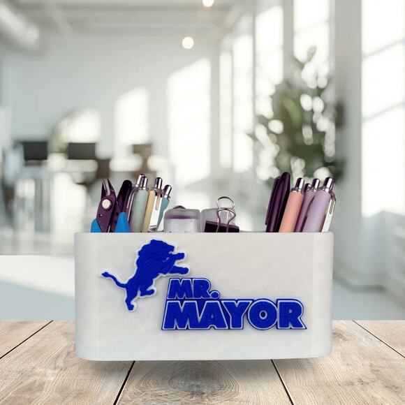 Personalized Detroit Lions Desk Organizer, Lions Gift, Lions Teacher Gifts - Picture 5 of 7